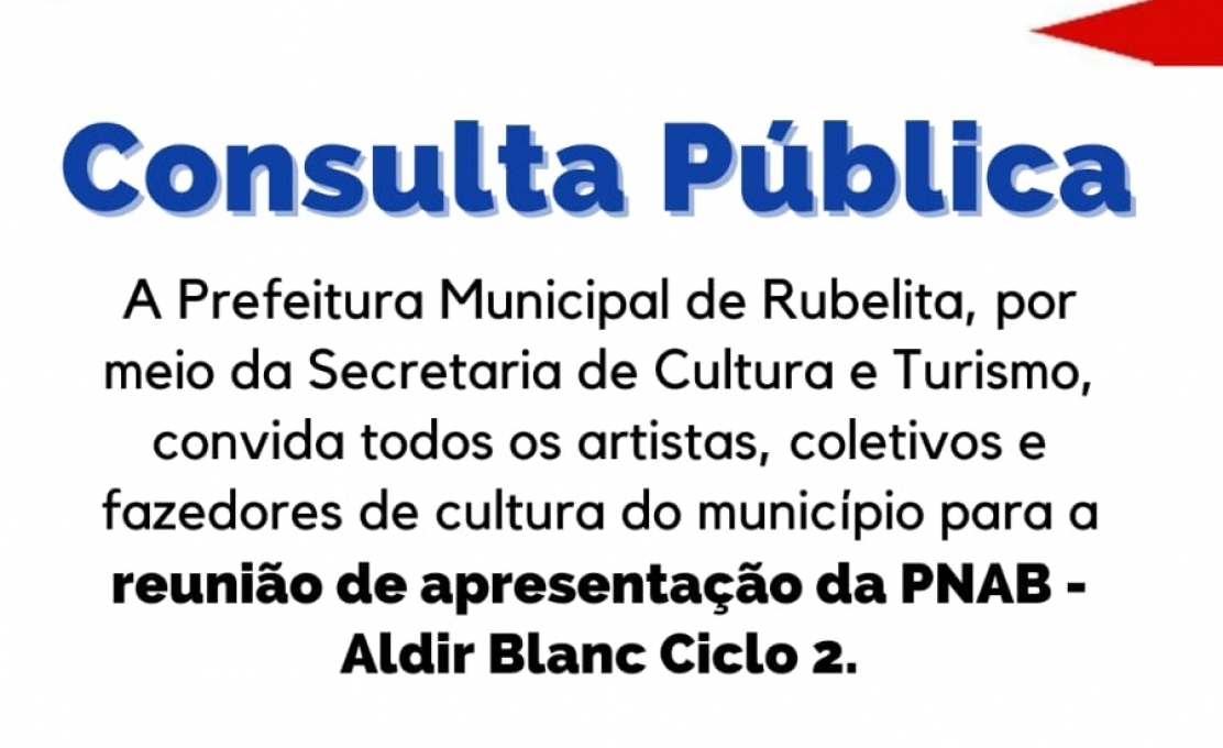 CONVITE À POPULAÇÃO – CONSULTA PÚBLICA DA PNAB (Aldir Blanc Ciclo 2)
